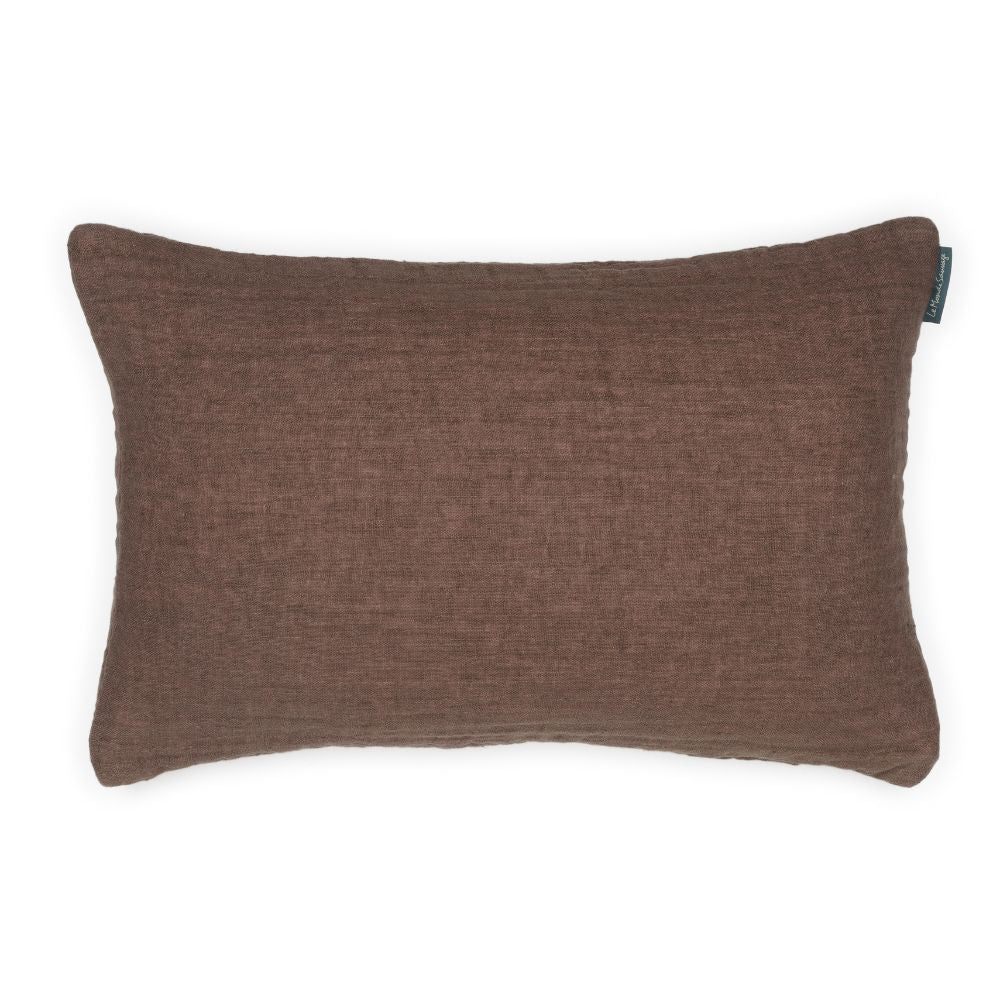 Coussin en lin gaufré Chinon dark - Le Monde Sauvage