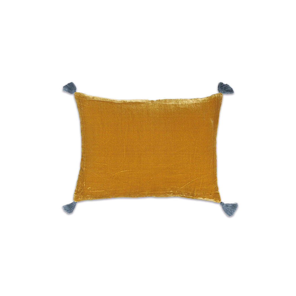 Coussin Goa pompons Antic moss