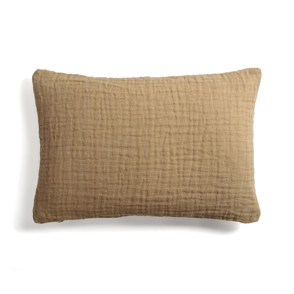 Waffled linen cushion in Izamal dark