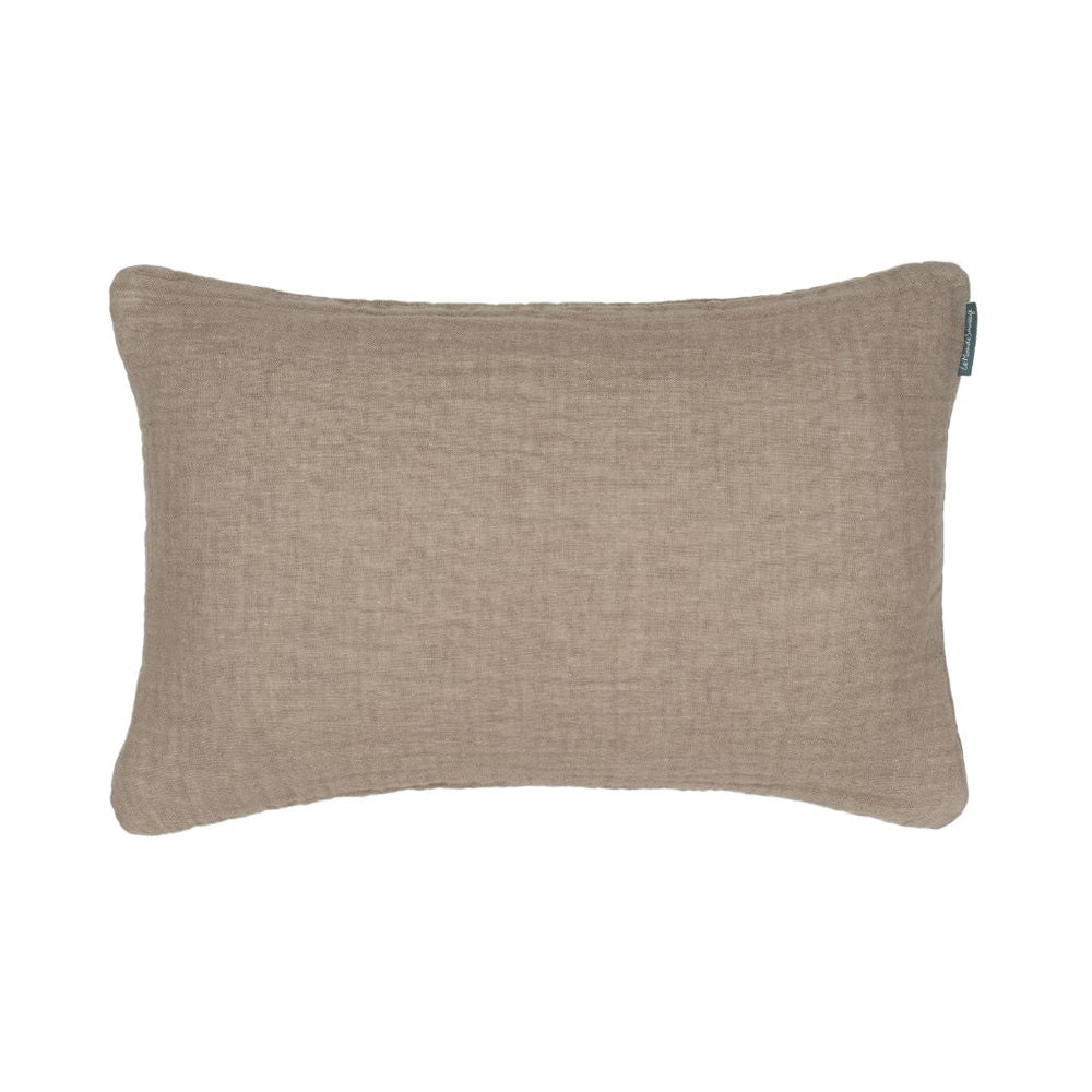 Waffled linen cushion in Naples dark