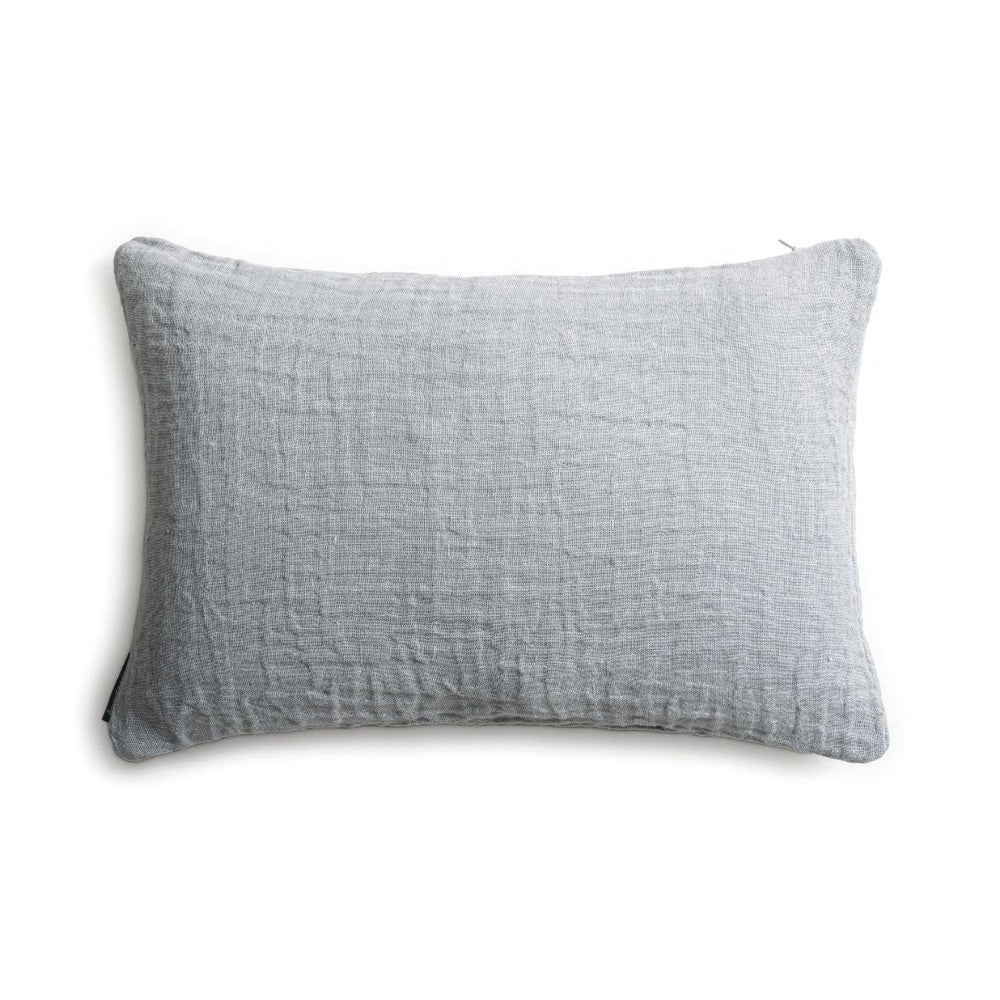 Waffled linen cushion in Oslo light 