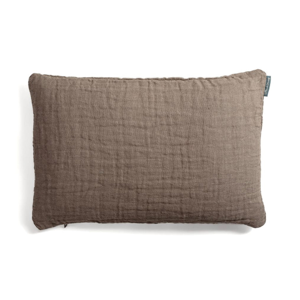 Waffled linen cushion in Zurich dark