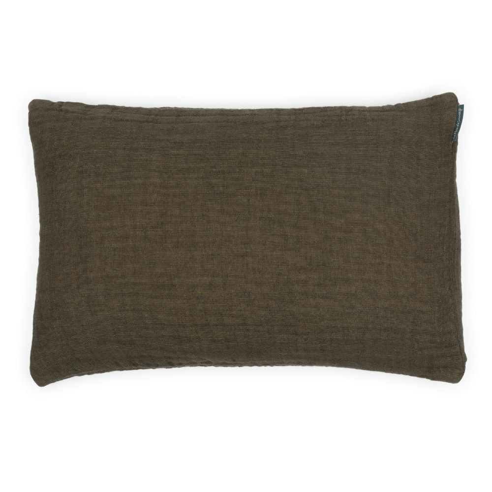 Coussin en lin gaufré Owaka dark - Le Monde Sauvage