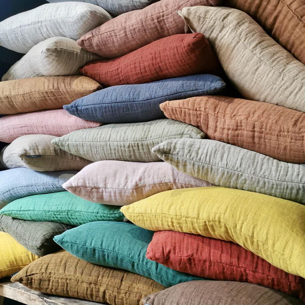 Coussin en lin gaufré Acacia - Le Monde Sauvage