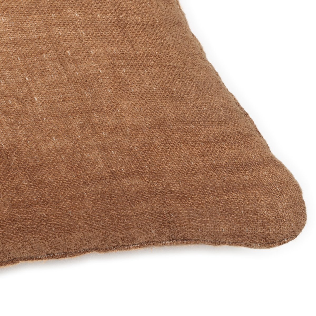 Coussin en lin gaufré Cuir dark - Le Monde Sauvage