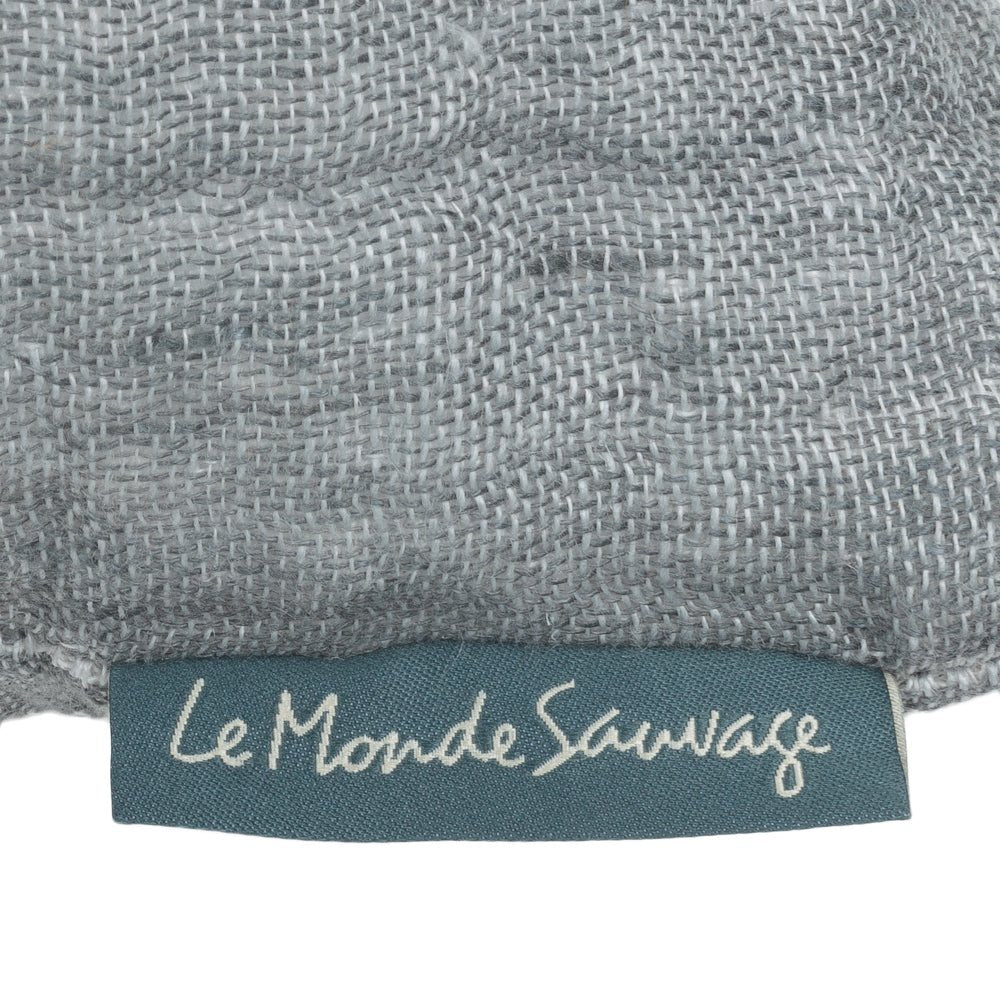 Coussin en lin gaufré Steel dark - Le Monde Sauvage