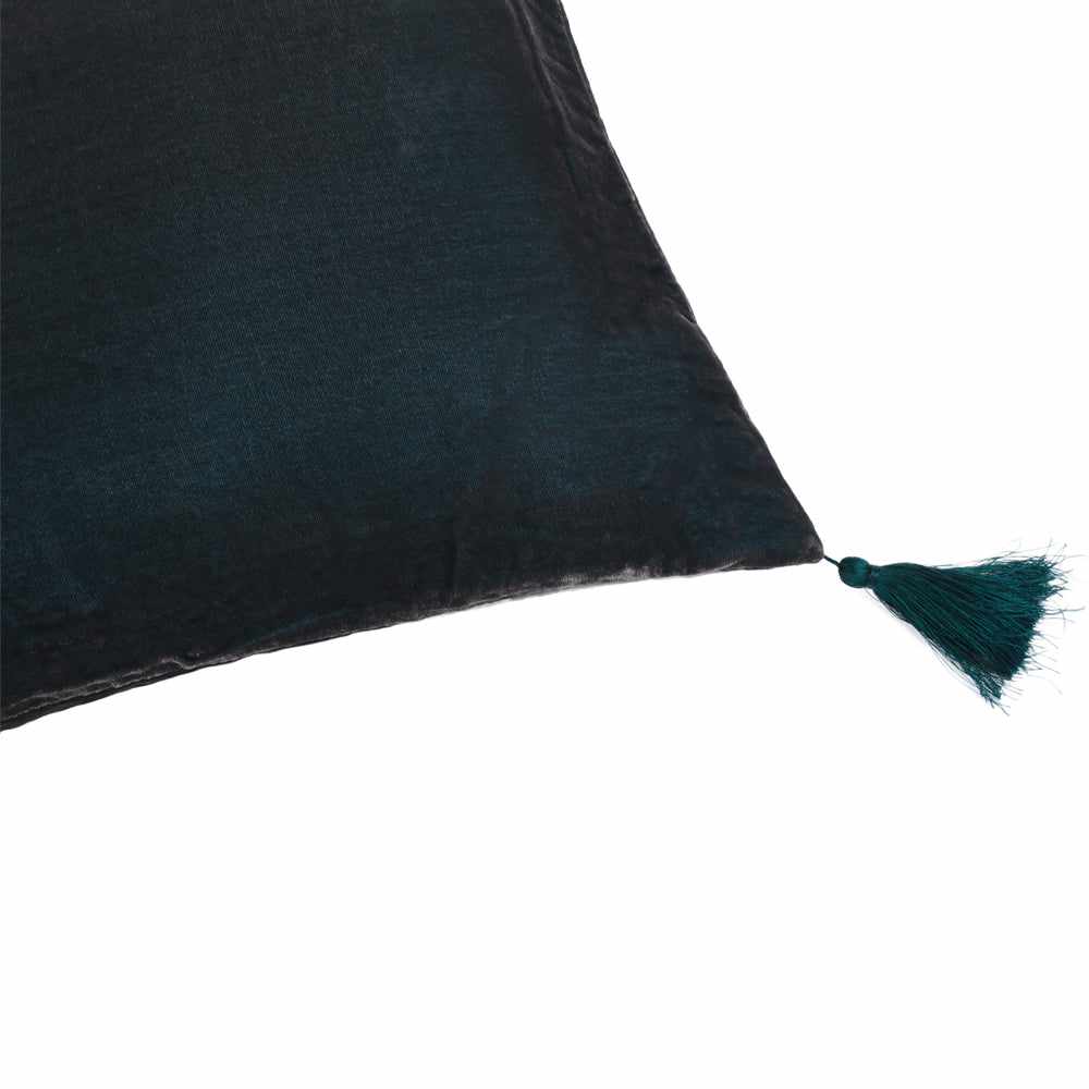 Coussin Goa pompons Dark slate - Le Monde Sauvage