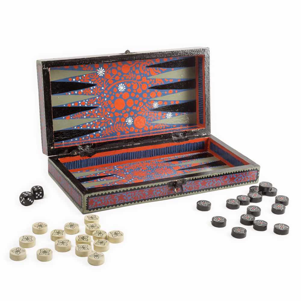 Plateau de jeu de dames & backgammon